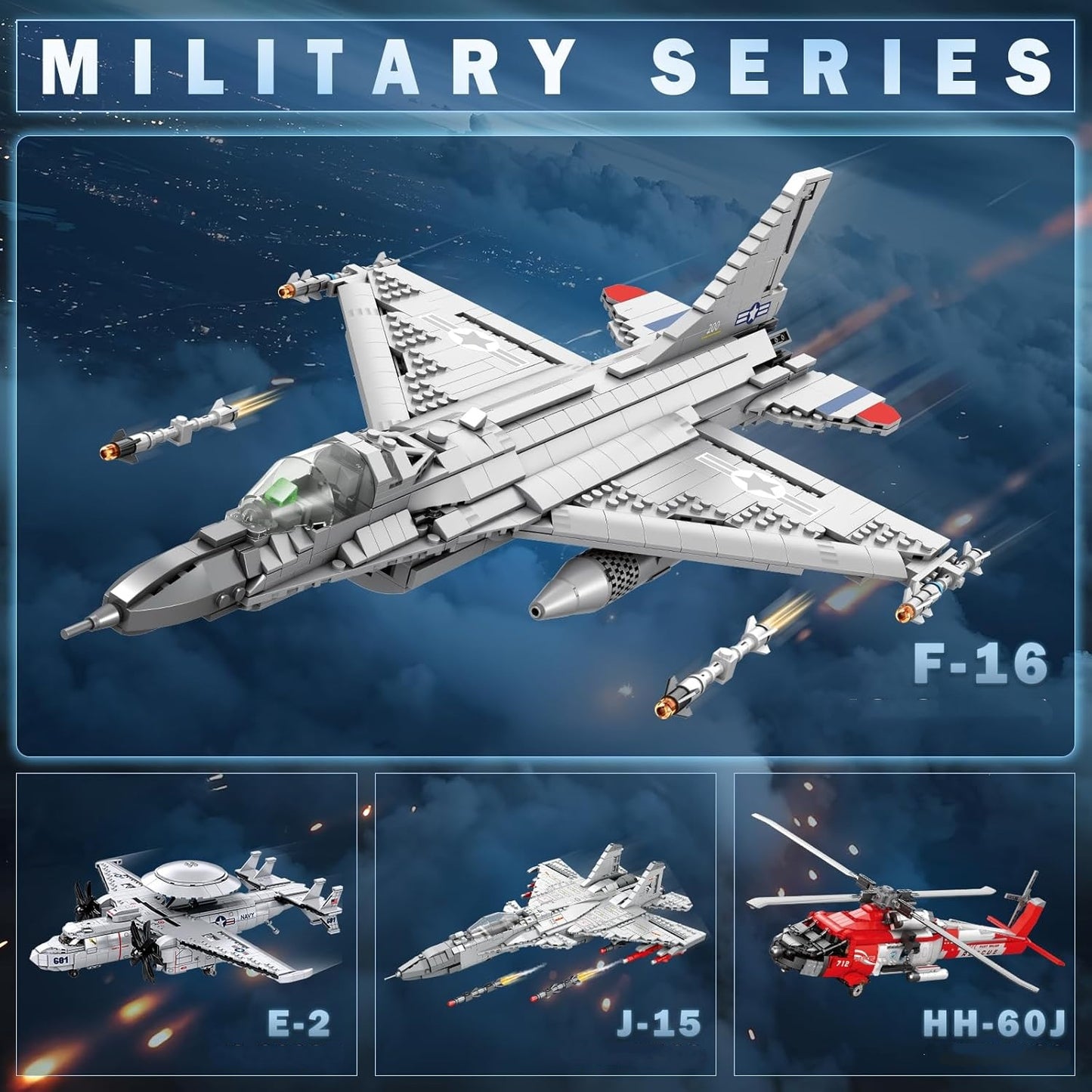 F-16 Fighting Falcon Fighter Jet Army Assembly Kit - A12