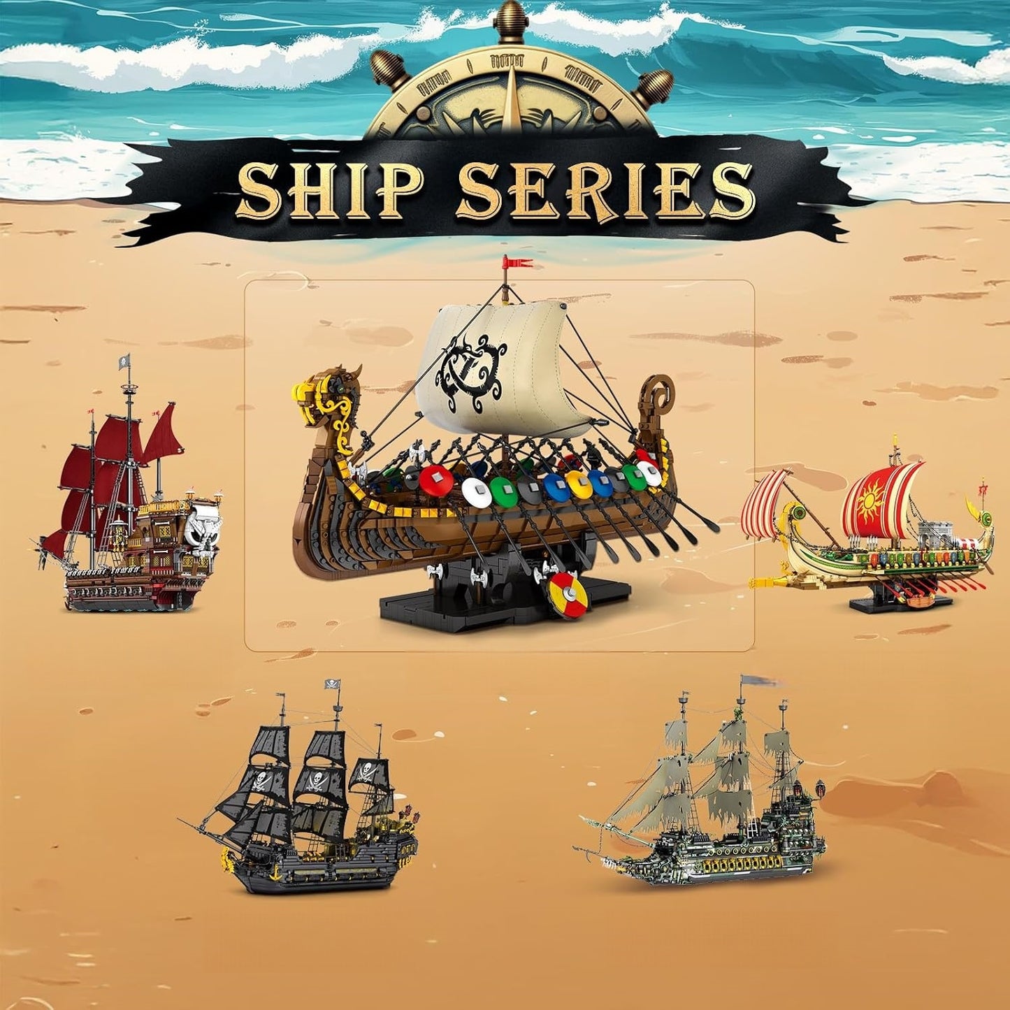 Medieval Viking Ship Model Building Kit - S4