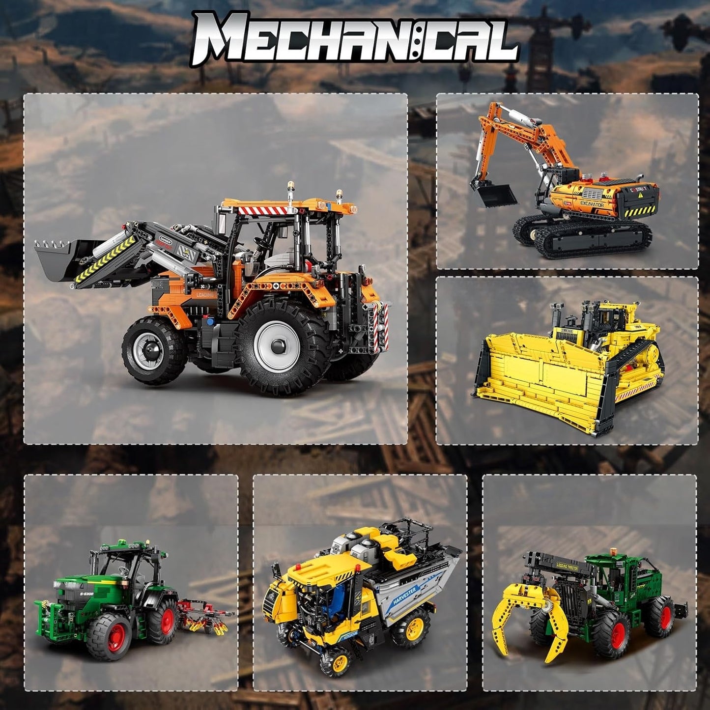 Tractor building block model set with remote control loading-G20