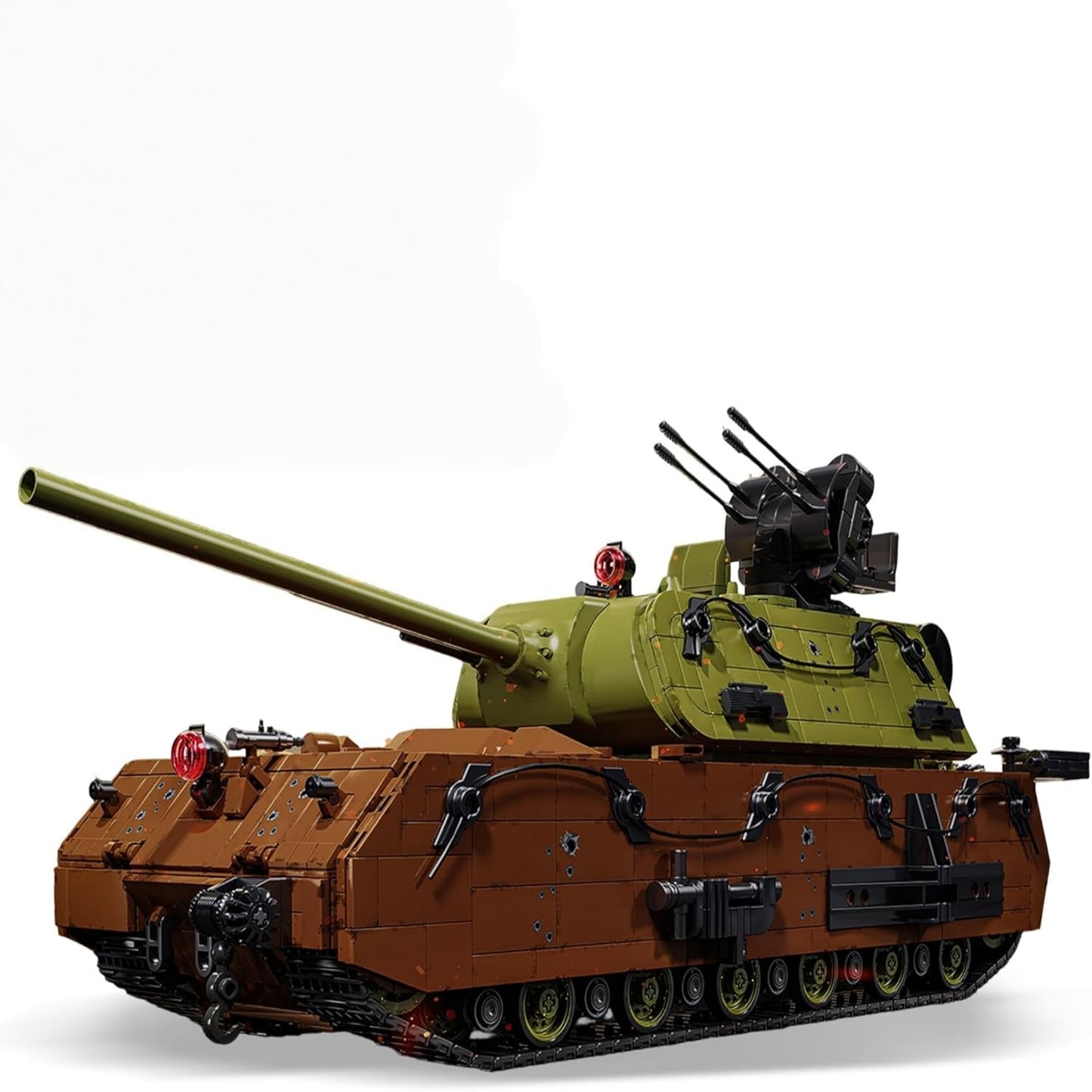 WW2 Panzer VIII Maus Military Tank Building Block Model Set (Olive Green) - T6