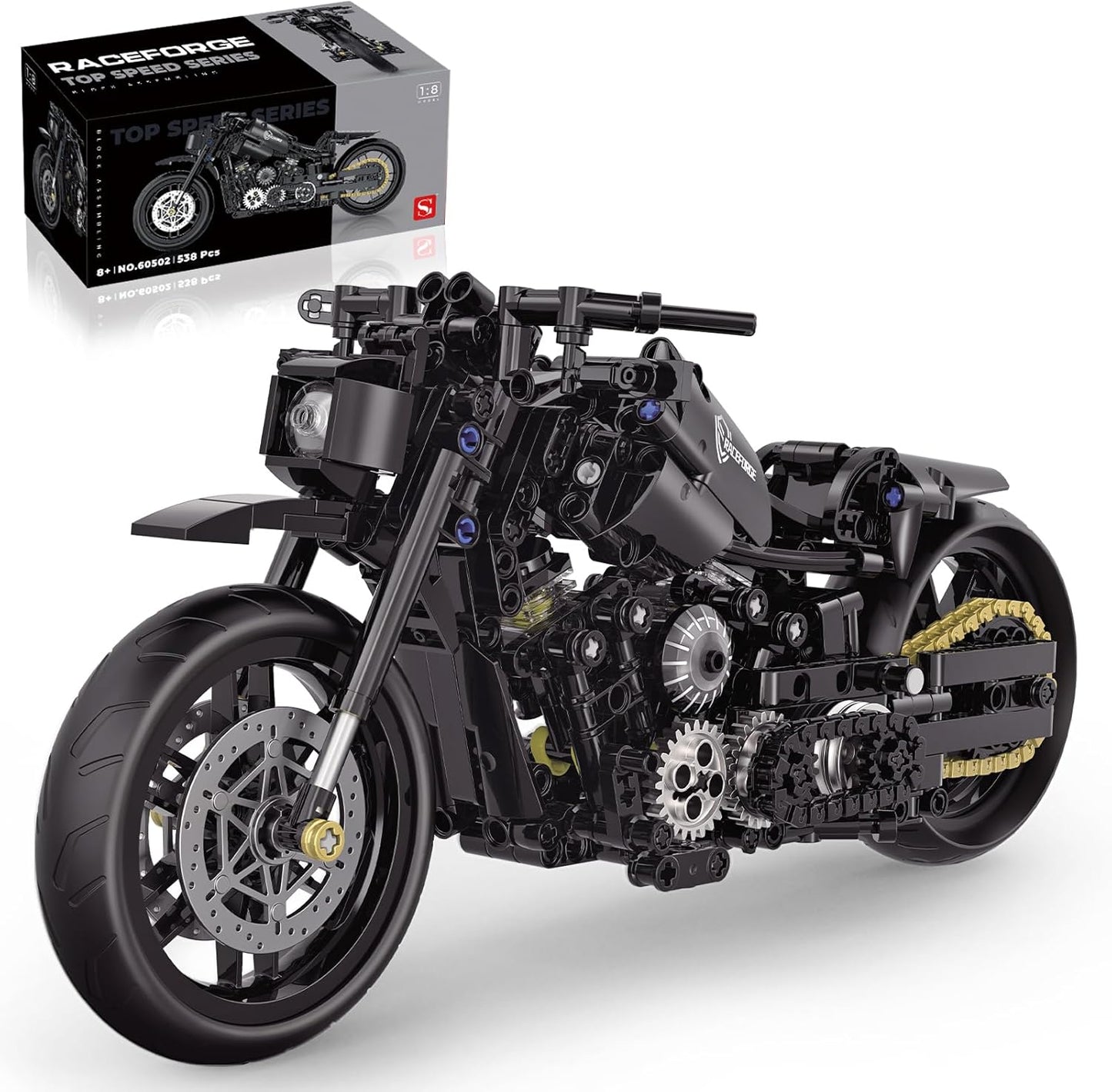 586-piece 1:8 motorcycle building block set - M12