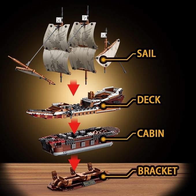 Mayflower Pirate Ship Building Block Set - S12