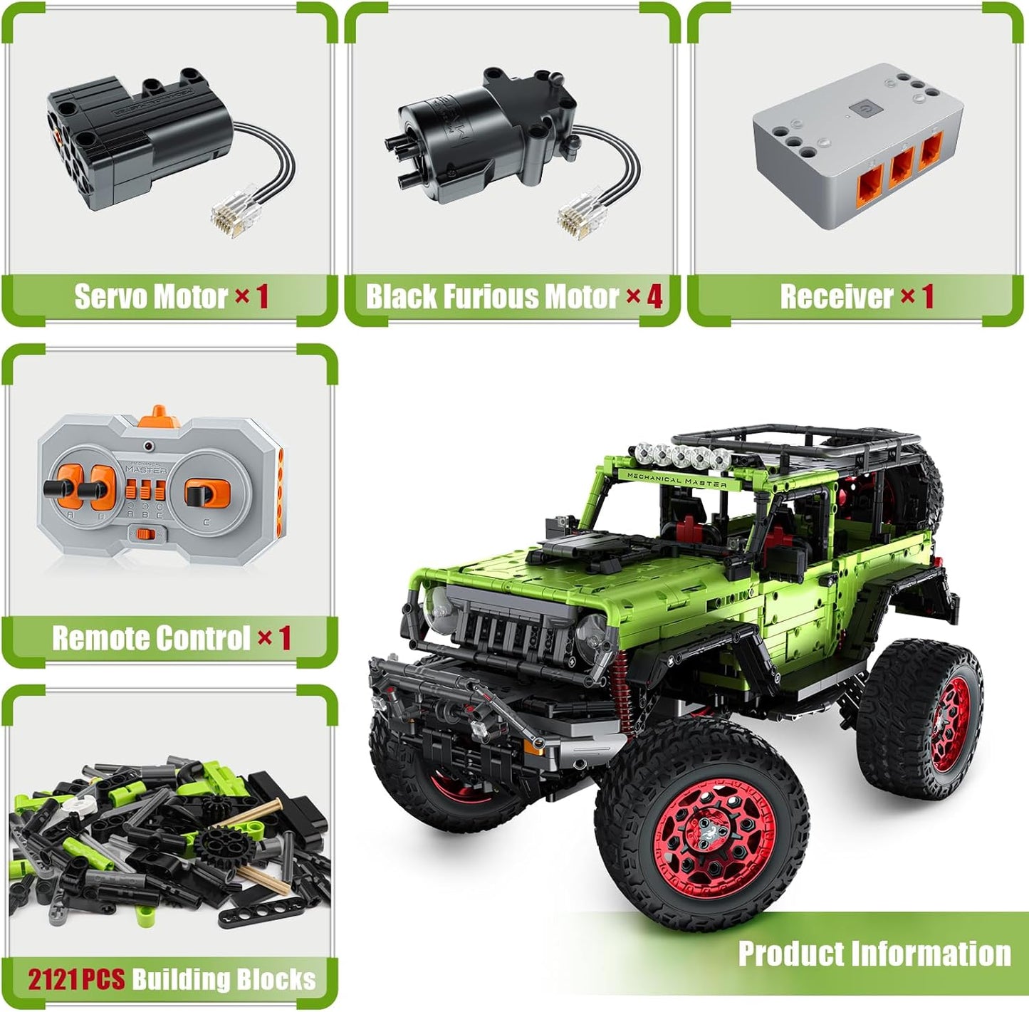Remote control off-road vehicle Jeep Wrange building block model set-C28