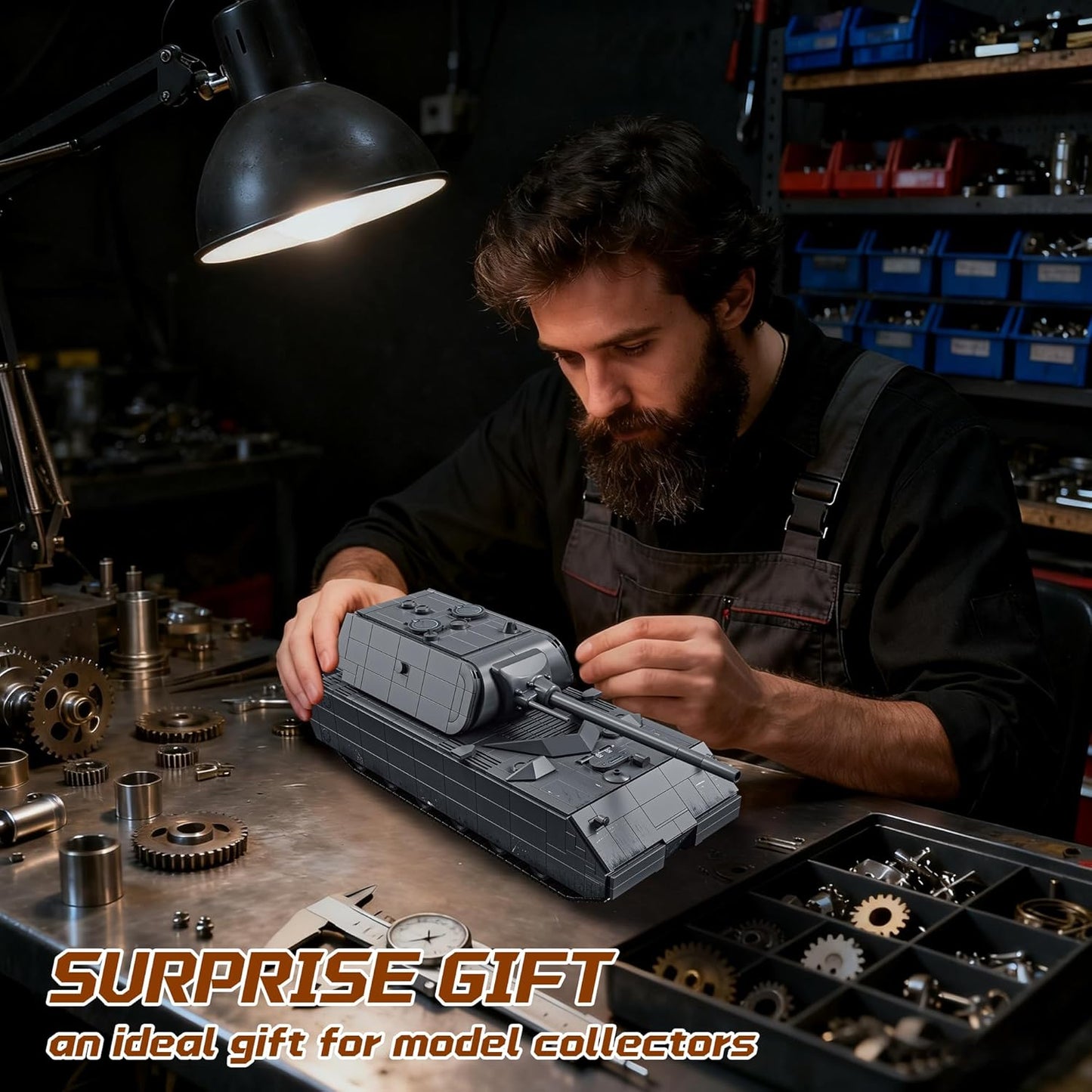 WW2 Panzer VIII Maus Military Tank Building Block Model Set (Gray) - T4