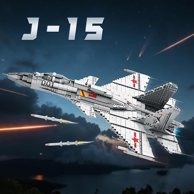 J-15 Military Flying Shark Fighter Jet Adult Building Block Set - A17