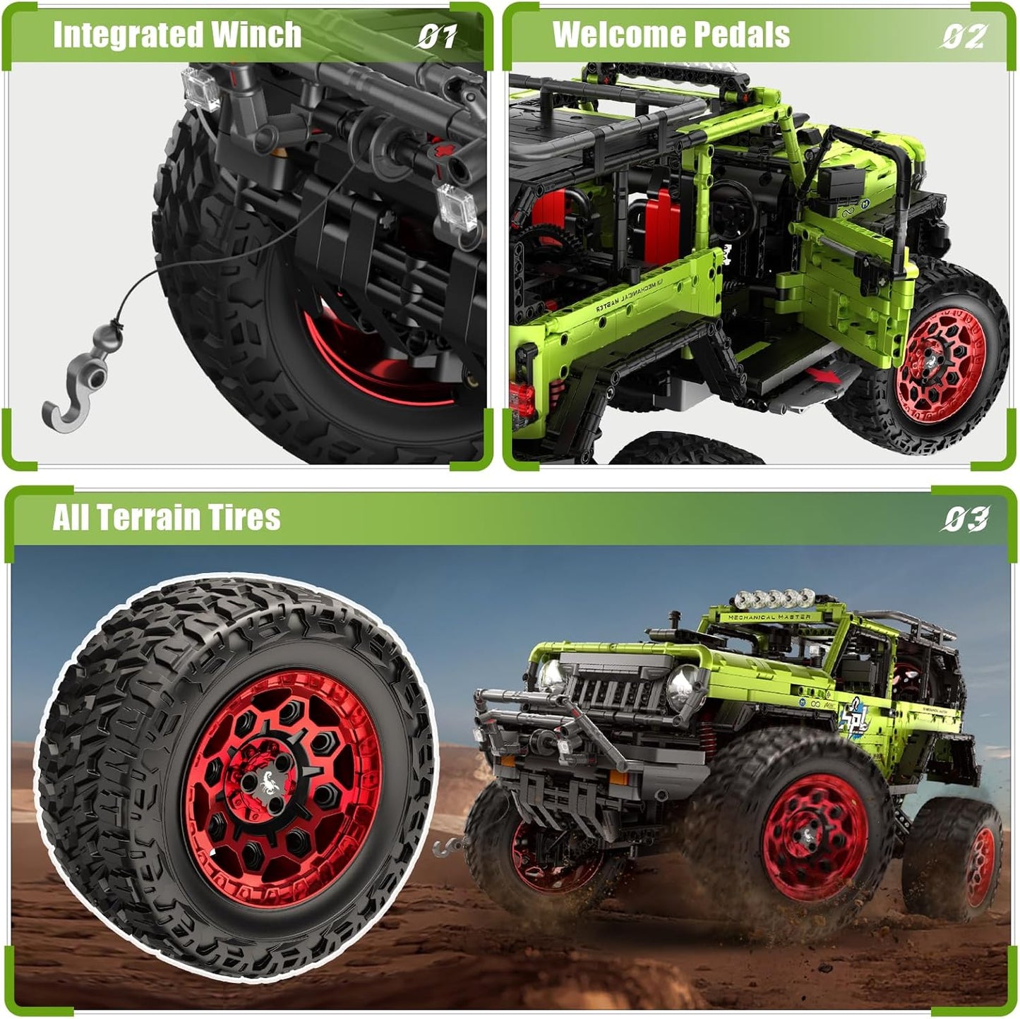 Remote control off-road vehicle Jeep Wrange building block model set-C28