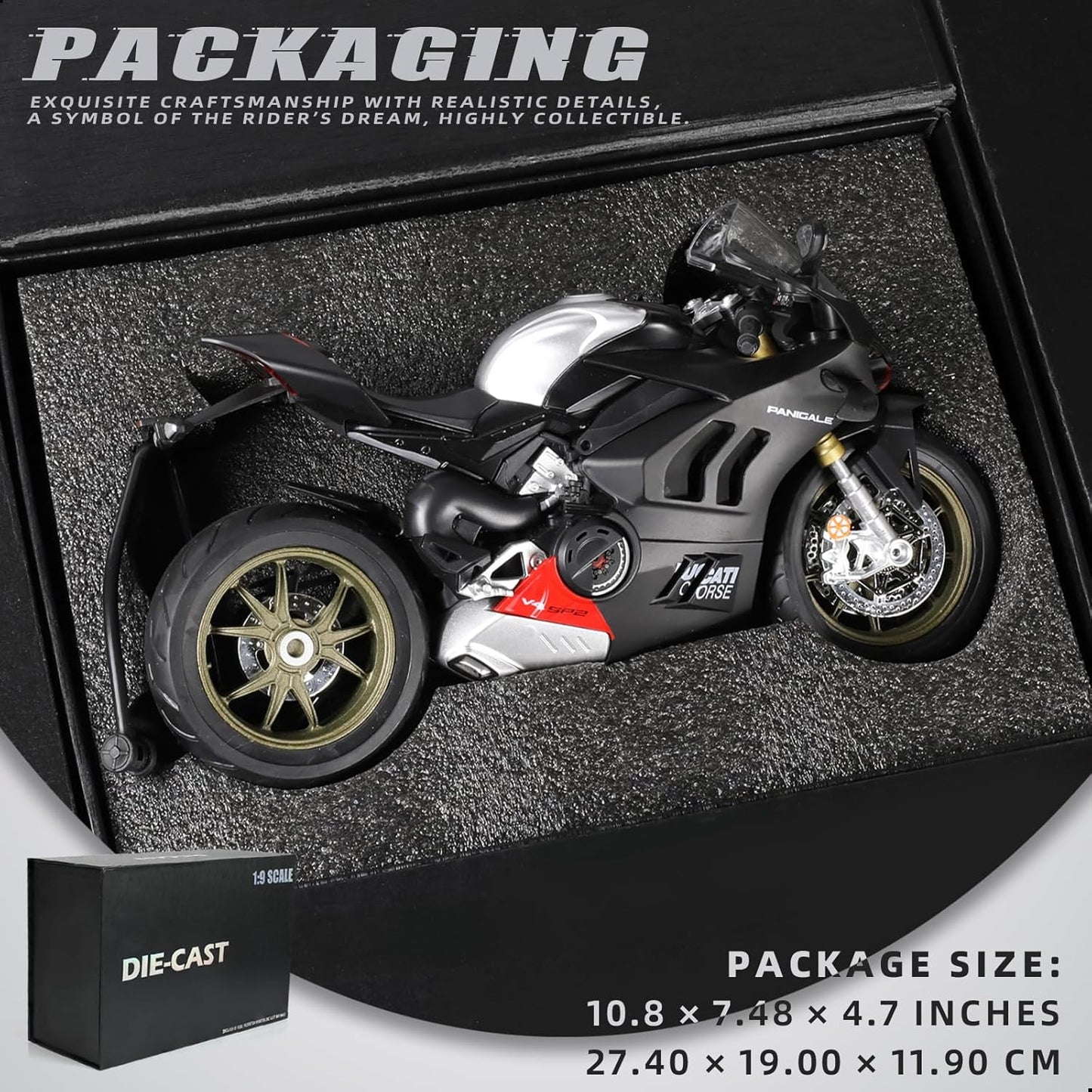 1:9 Kawasaki Ninja H2R Die-cast Metal Motorcycle Model - M21