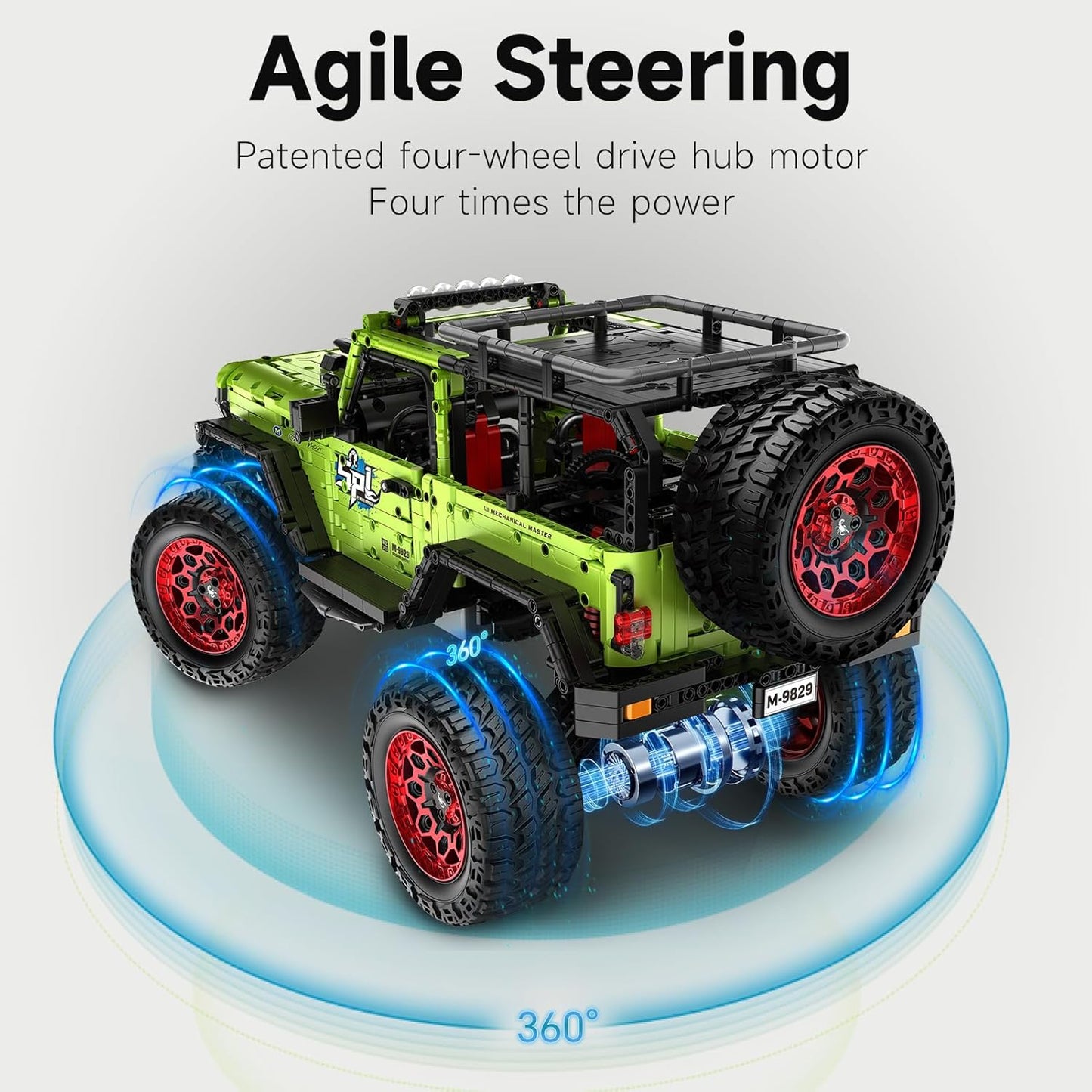 Remote control off-road vehicle Jeep Wrange building block model set-C28