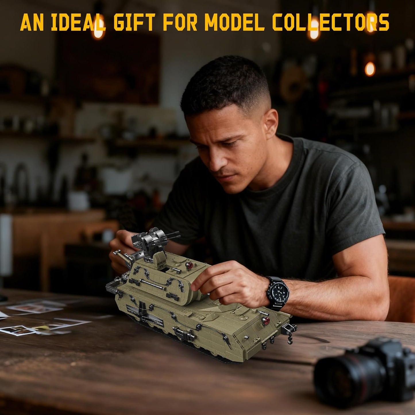 WW2 Panzer VIII Maus Military Tank Building Block Model Set (Olive Green) - T6