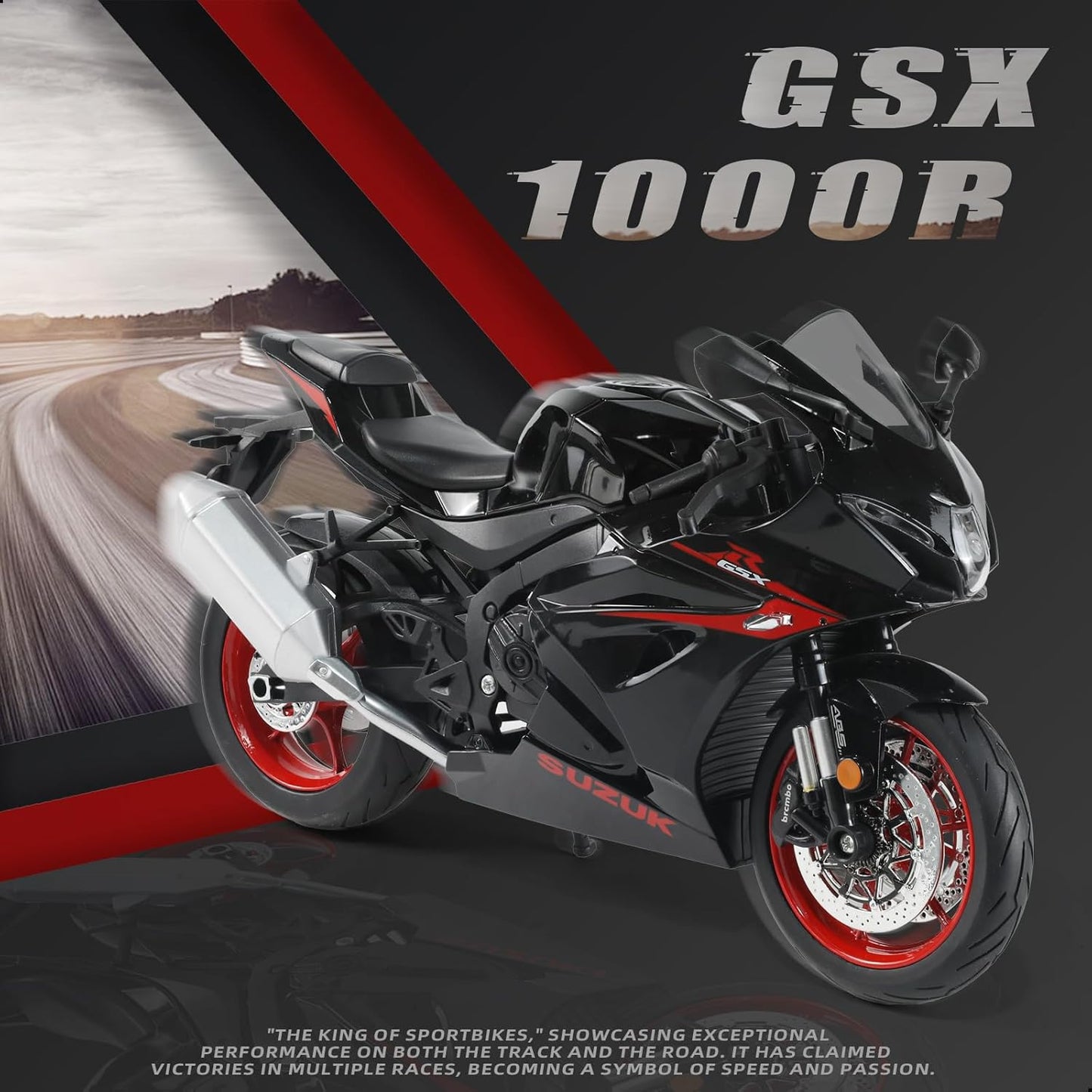 1:9 Kawasaki Ninja H2R Die-cast Metal Motorcycle Model - M21