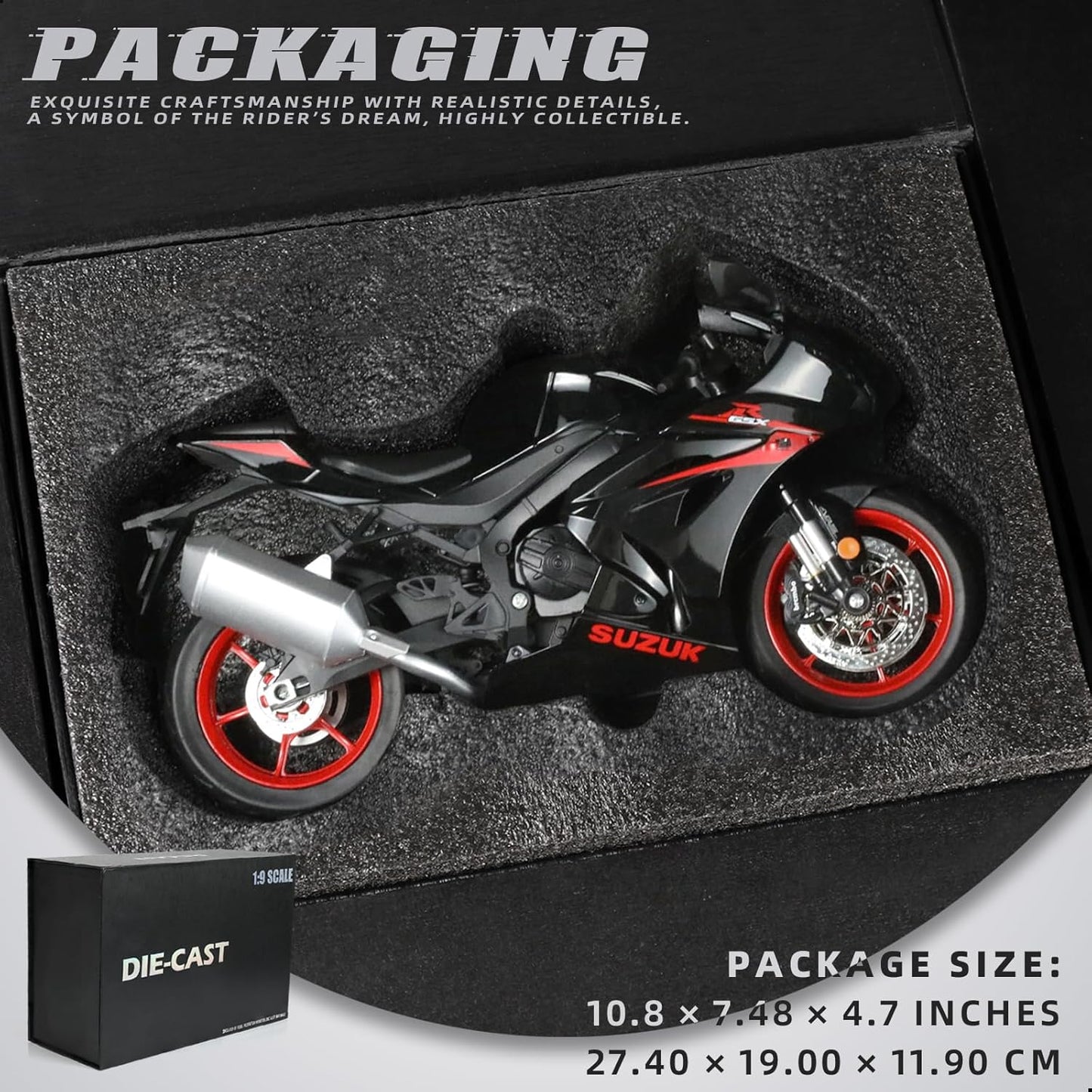 1:9 Kawasaki Ninja H2R Die-cast Metal Motorcycle Model - M21