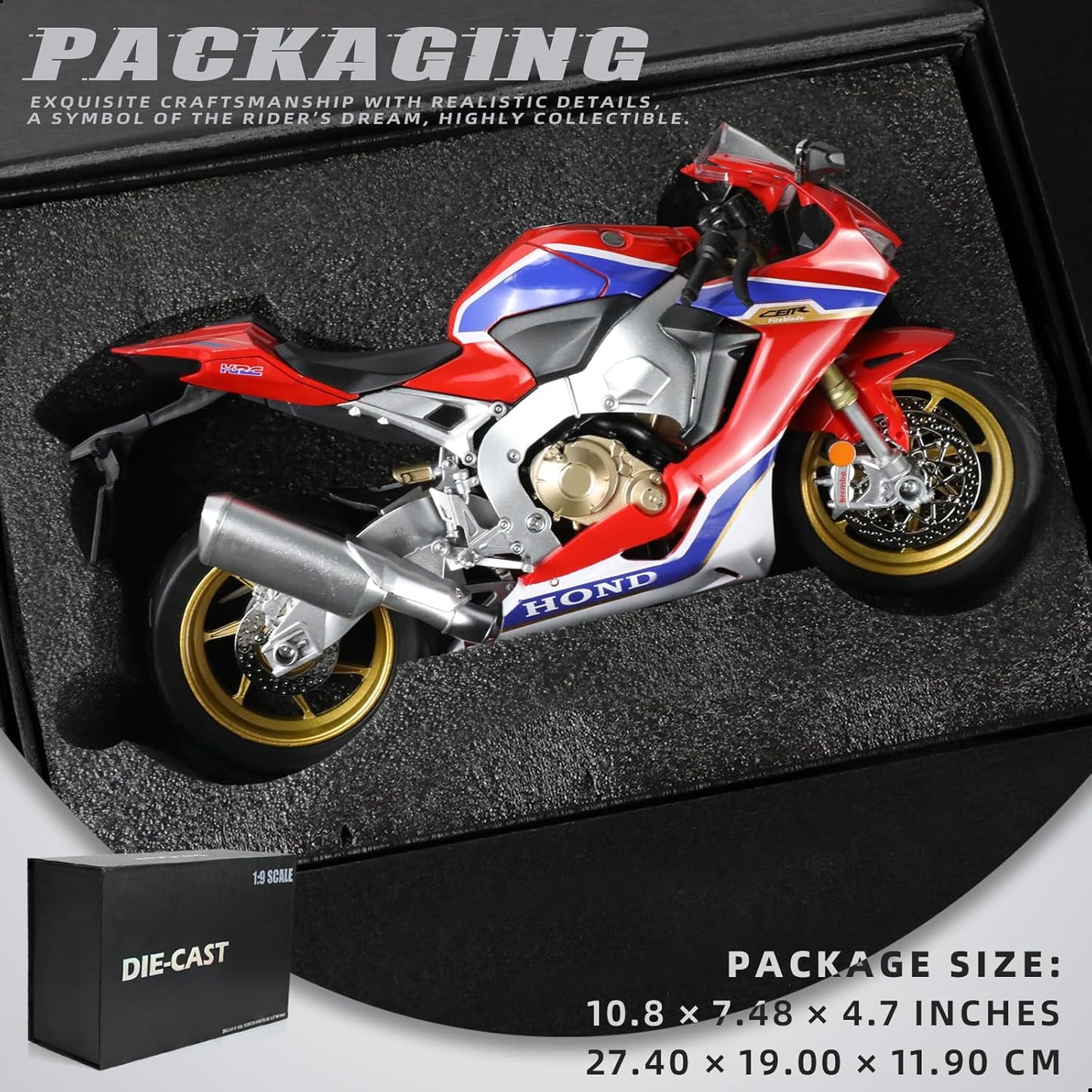 1:9 Kawasaki Ninja H2R Die-cast Metal Motorcycle Model - M21