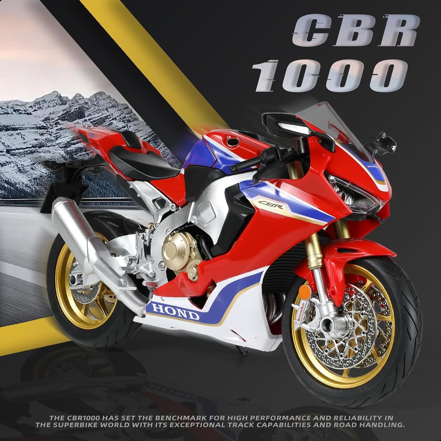 1:9 Kawasaki Ninja H2R Die-cast Metal Motorcycle Model - M21