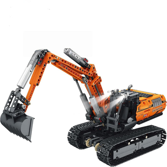 Remote Control Excavator Model Building Block Set with Motor - G12