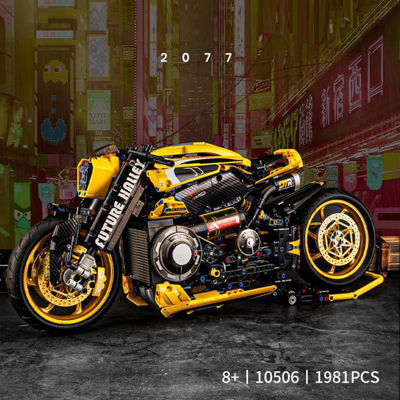 Cyberpunk Harley-Davidson Racing Car Building Blocks - M17