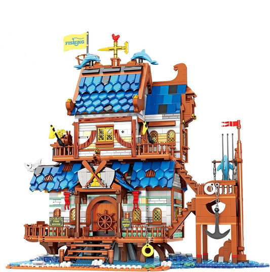 Medieval Fishing Tackle Shop Lighting Block Model Set - Z18