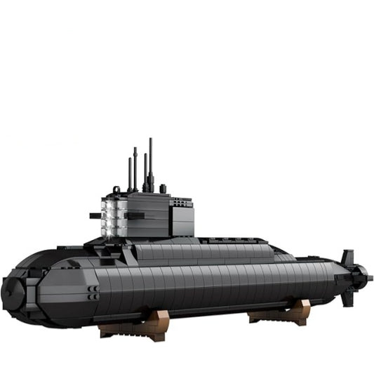 Military nuclear submarine building block model set with lights - S10