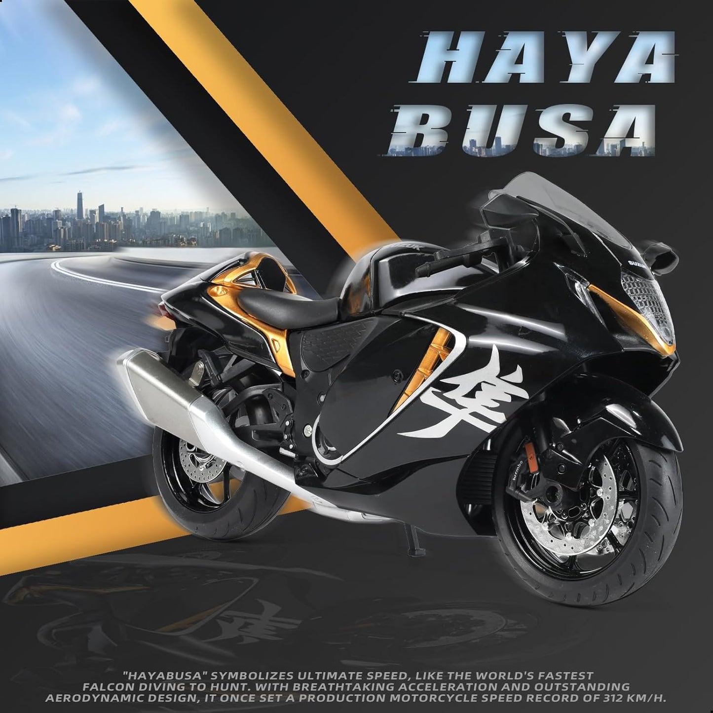 1:9 Kawasaki Ninja H2R Die-cast Metal Motorcycle Model - M21