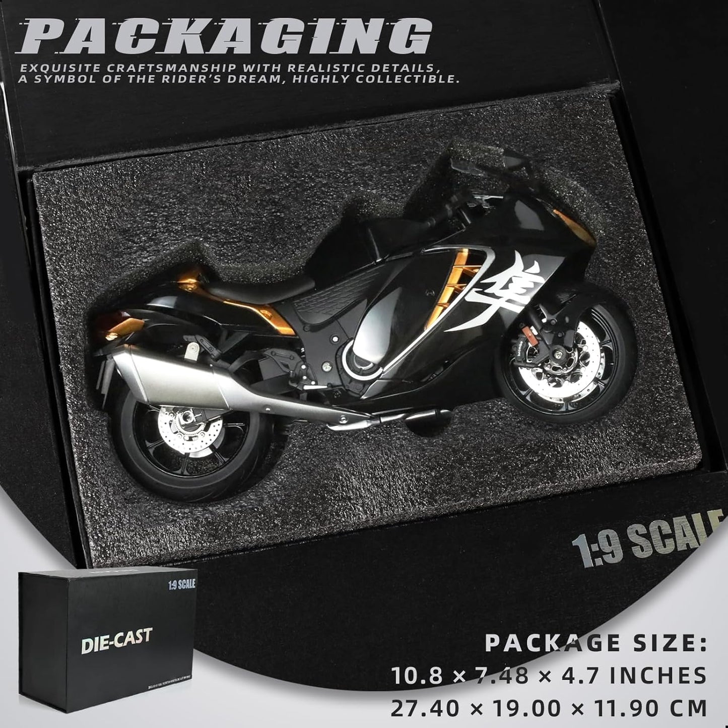 1:9 Kawasaki Ninja H2R Die-cast Metal Motorcycle Model - M21