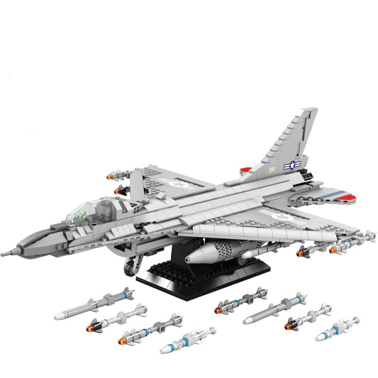 F-16 Fighting Falcon Fighter Jet Army Assembly Kit - A12