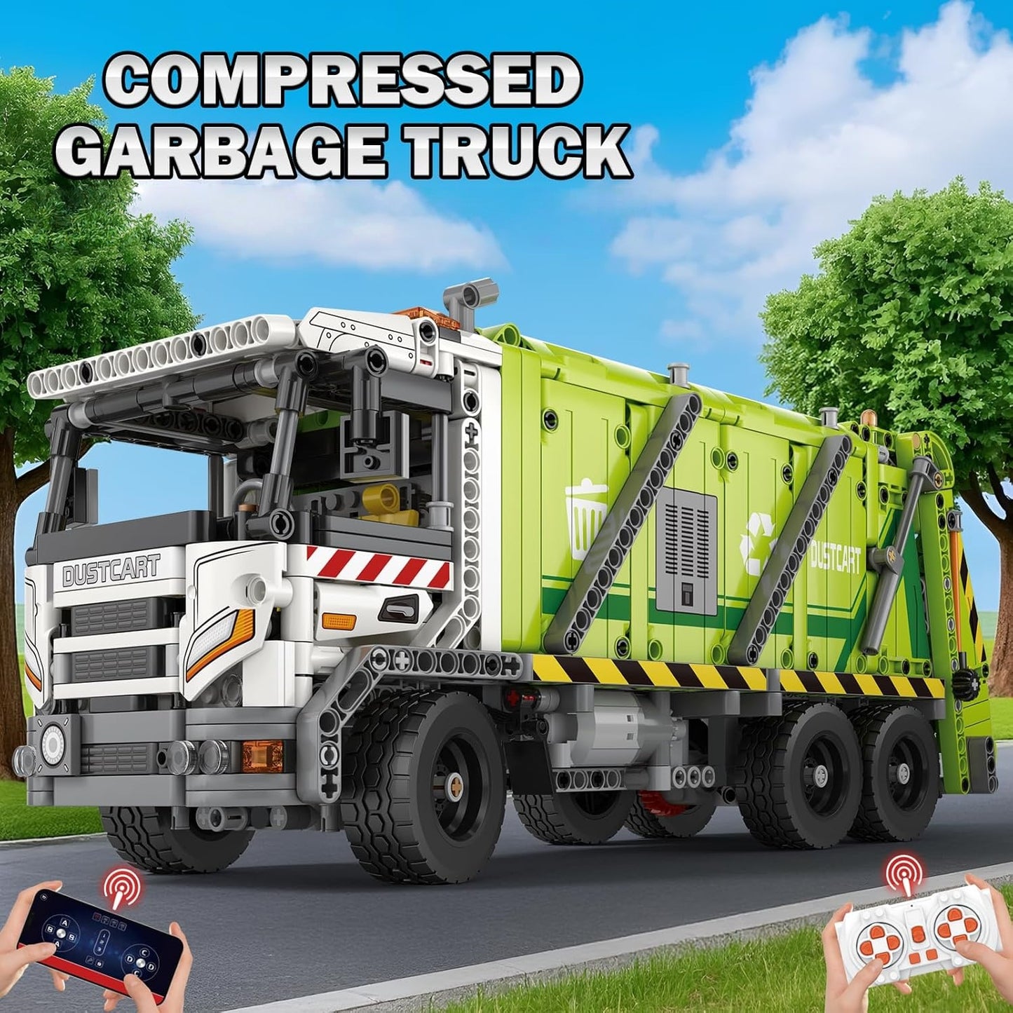 Large garbage truck building block model set - G22