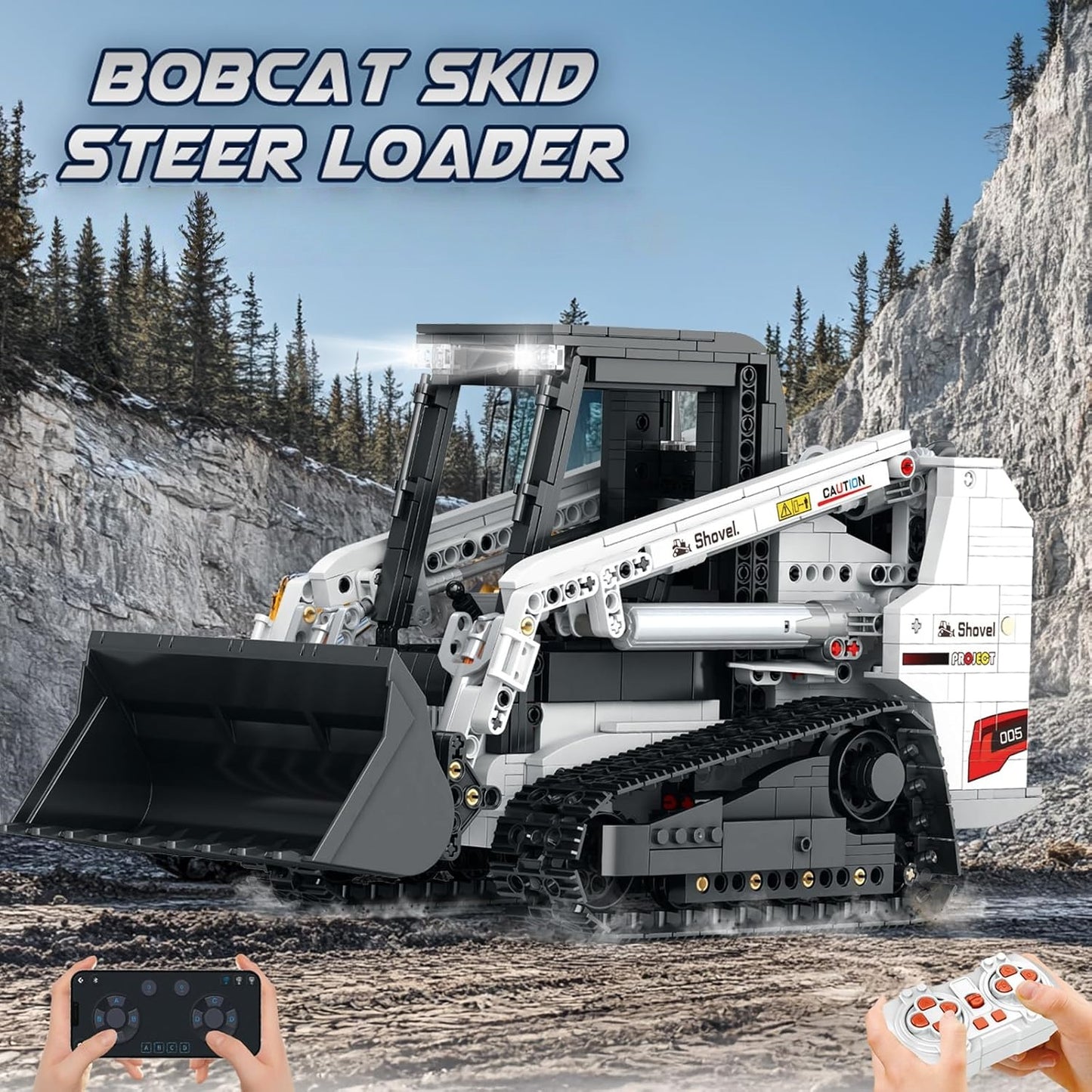 Remote-controlled sliding steering loader building block set - G2
