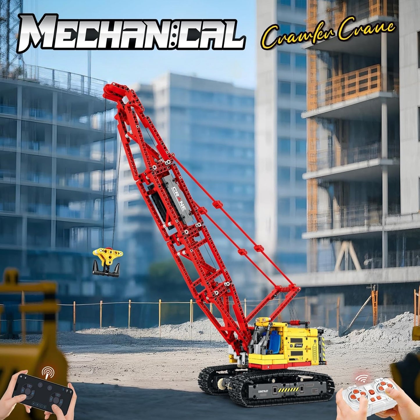 Simulation Remote Control Tracked Crane Building Block Model Set - G13