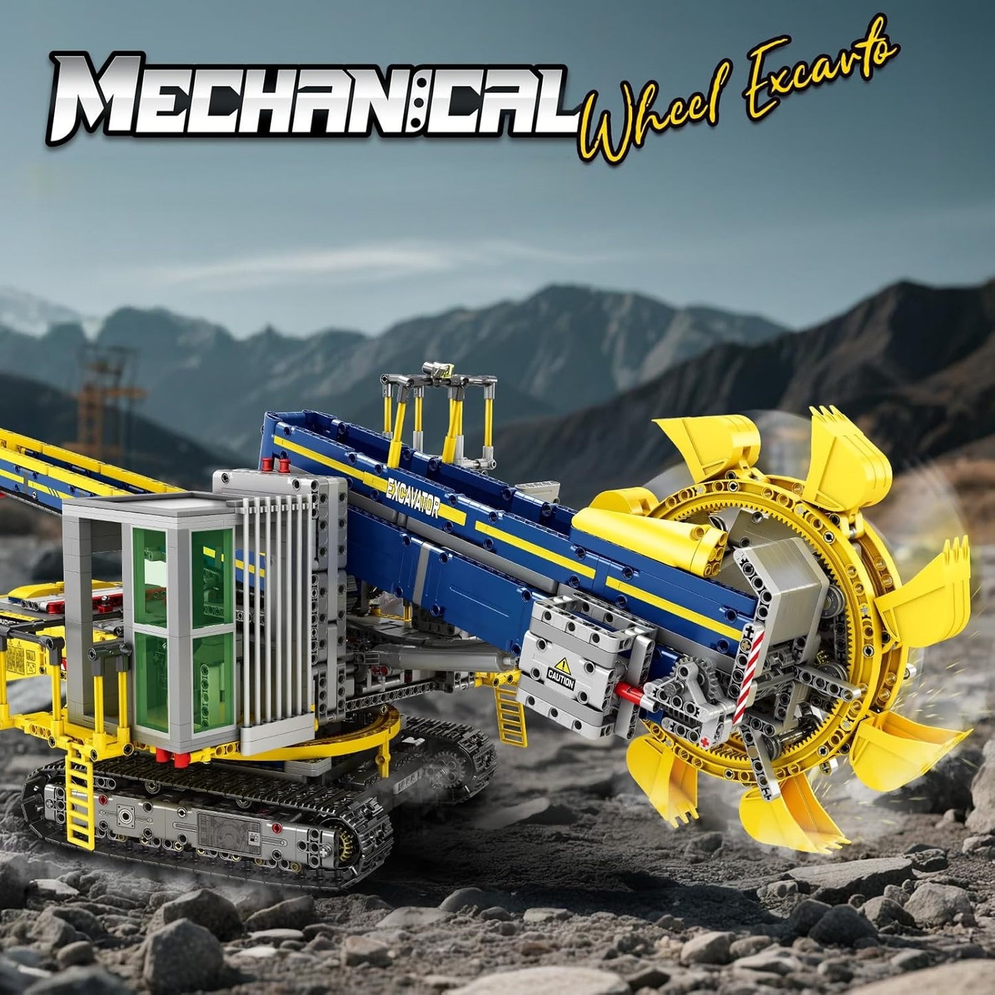 Real remote control bucket wheel excavator building block set-G9