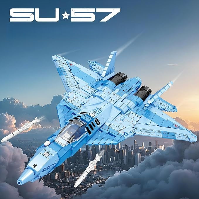 SU-57 Fighter Jet Aircraft Building Block Set - A18