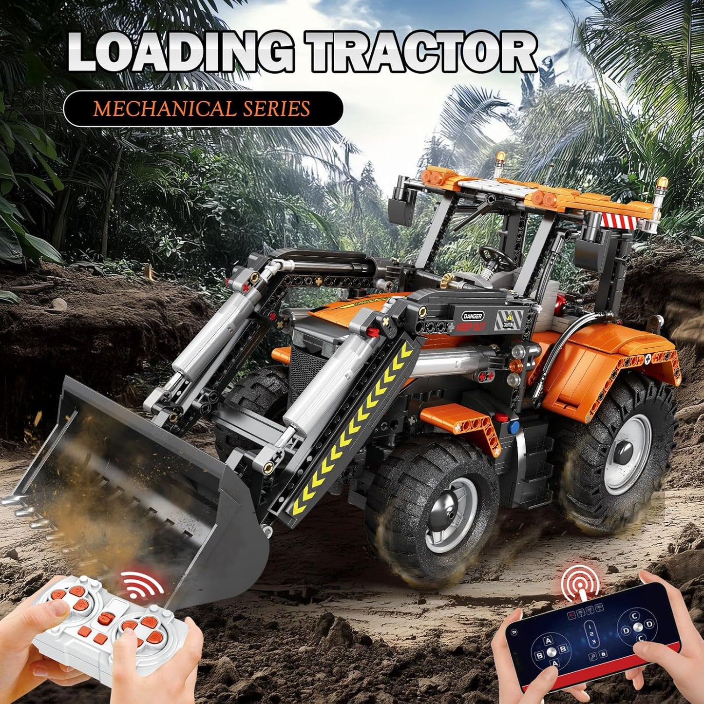 Tractor building block model set with remote control loading-G20