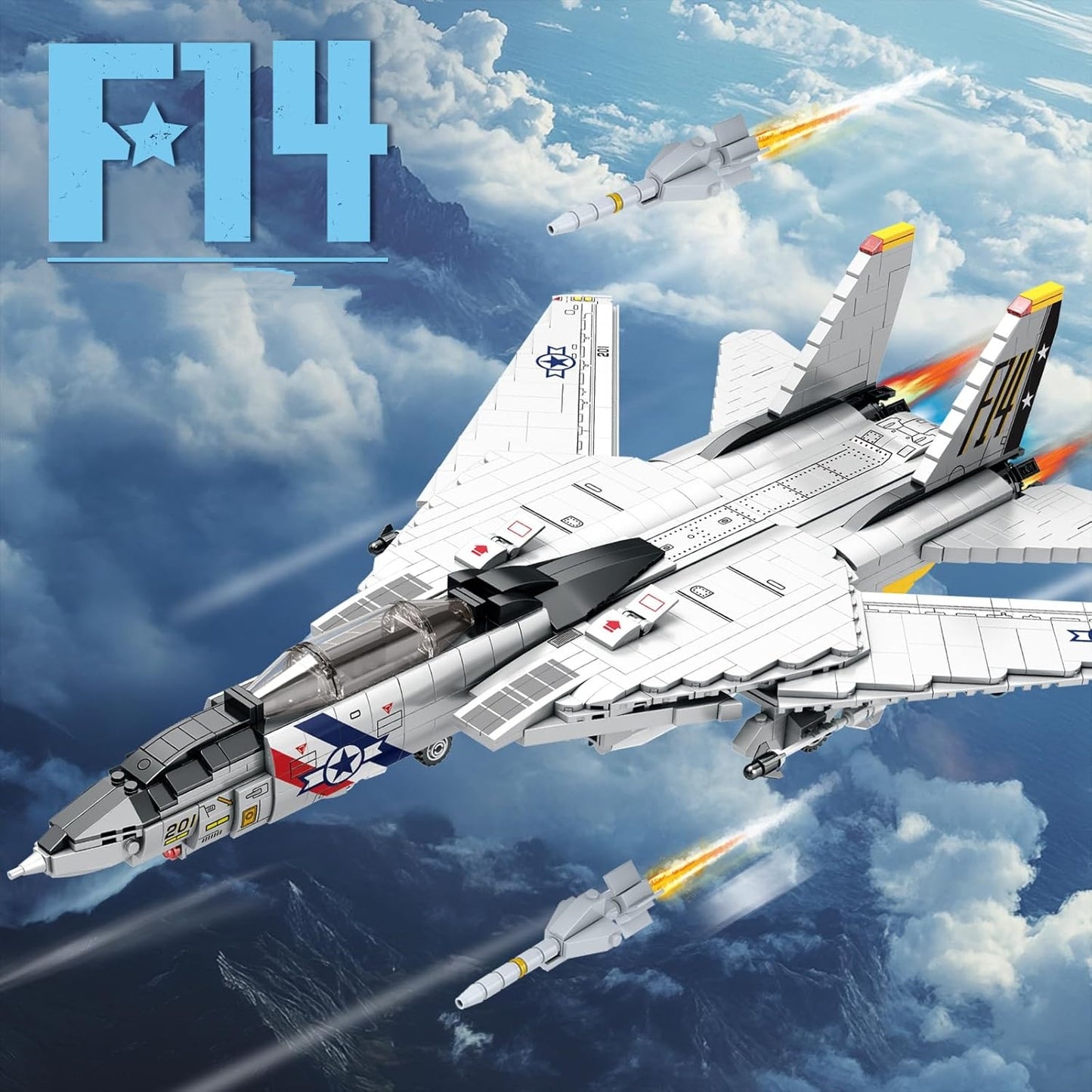 F-14 Tomcat Military Fighter Aircraft Building Block Set - A15