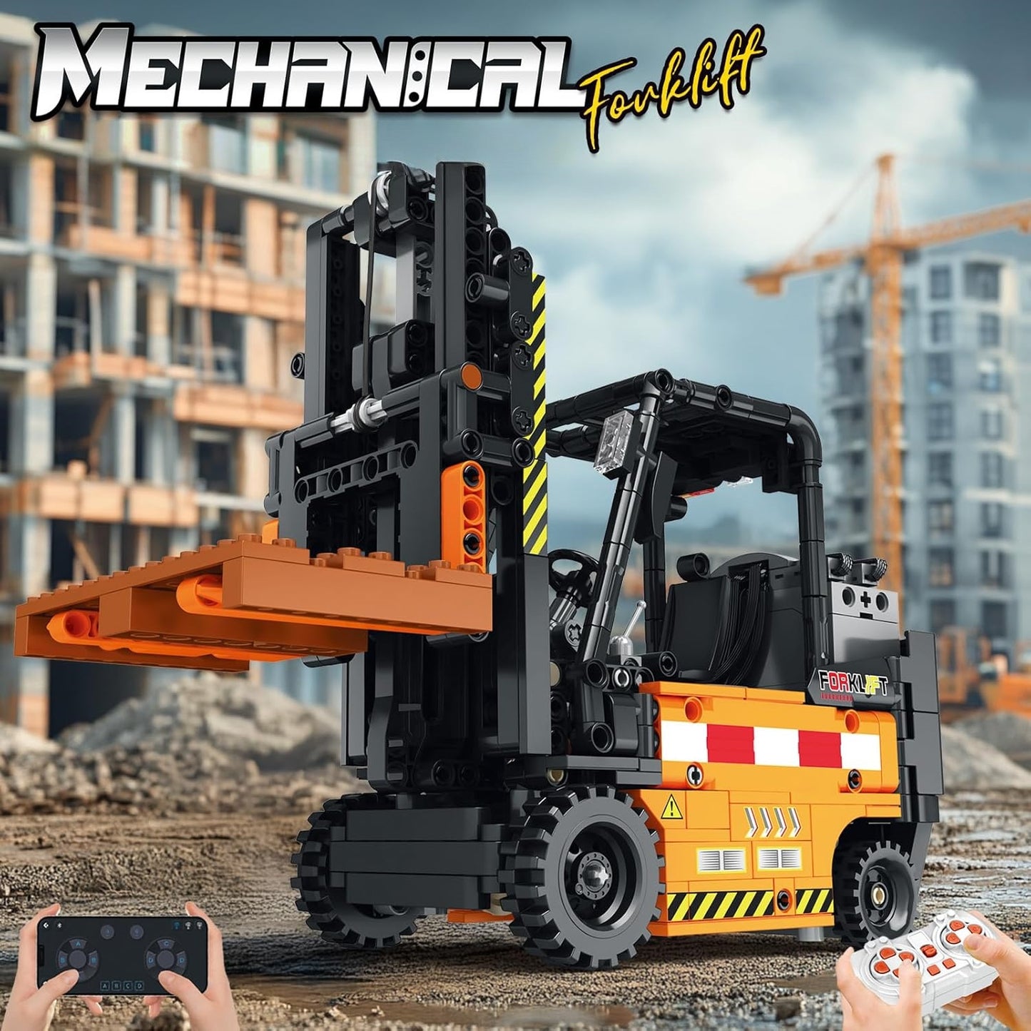 Remote Control Forklift Truck Building Block Model Kit - G11
