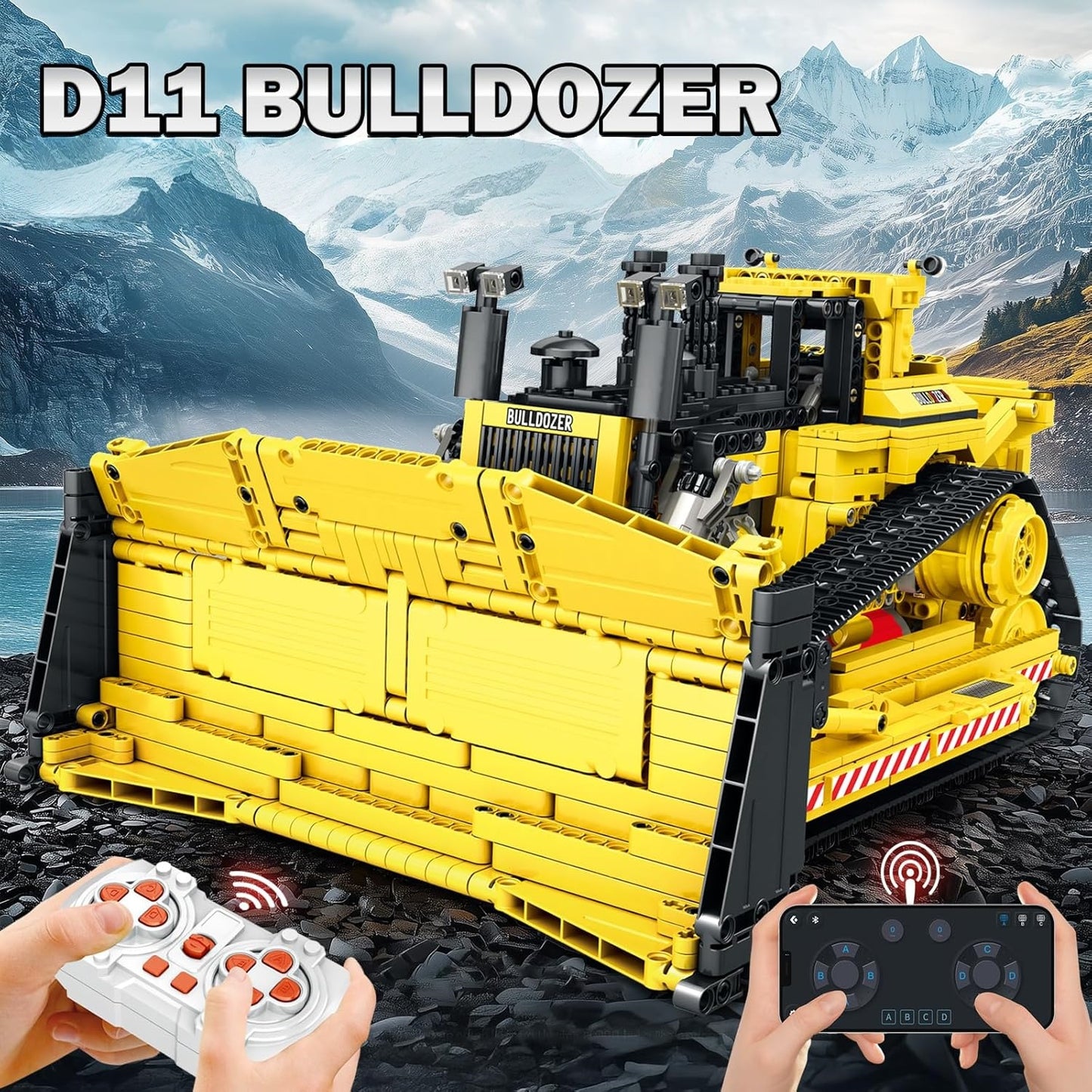 RC D11 Bulldozer Building Block Model Set - G10