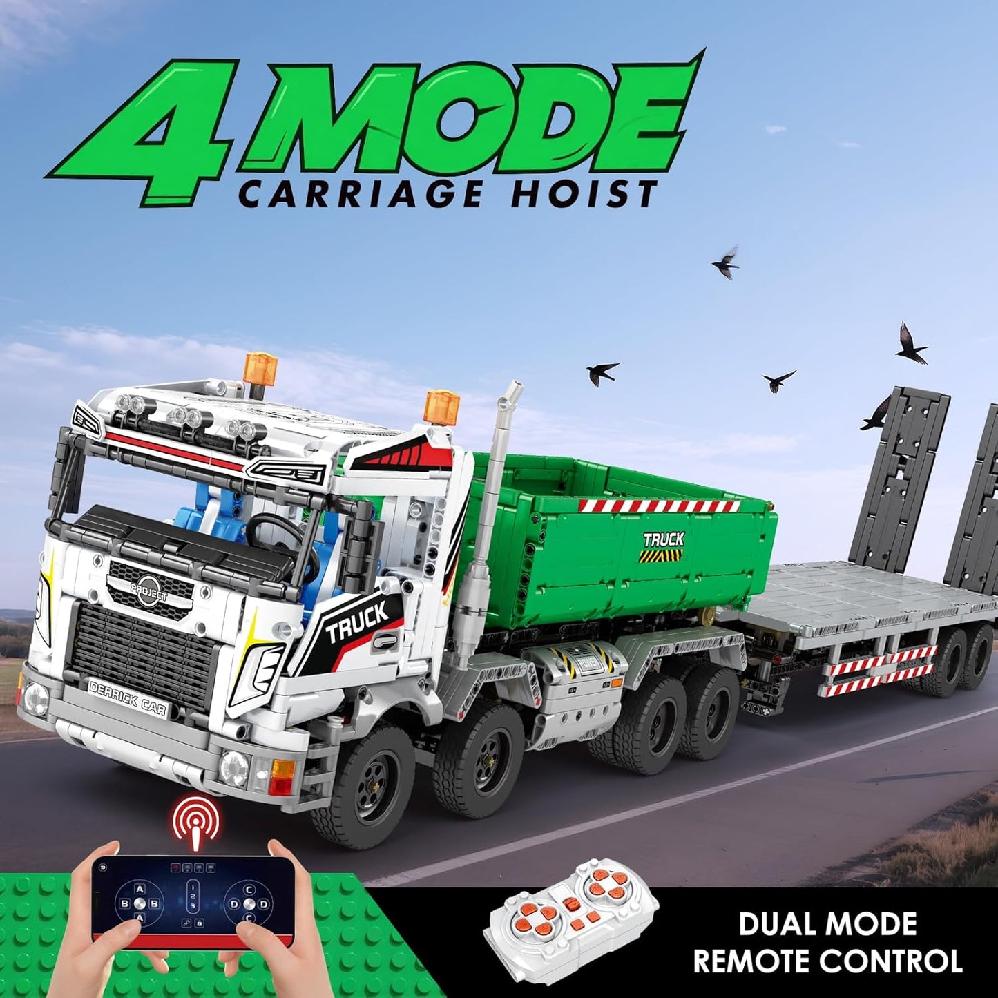 4-in-1 Remote Control Transport Truck Building Block Model Set - G16