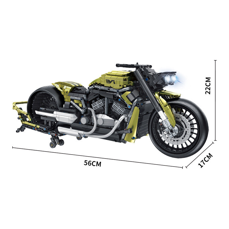 1:5 Scale Lighted V4S PH4 H2R R1 Motorcycle Building Blocks - M7