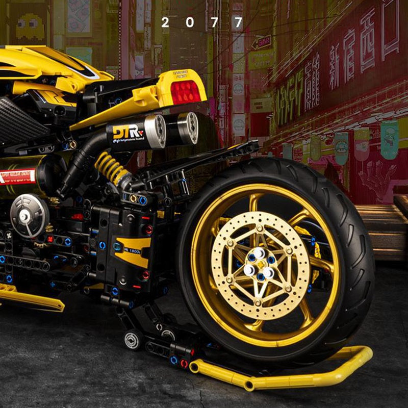 Cyberpunk Harley-Davidson Racing Car Building Blocks - M17