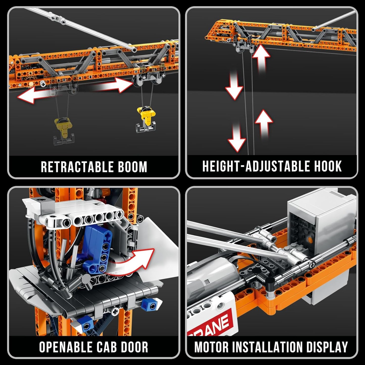 Remote Control Tower Crane Engineering Vehicle Building Block Model Kit - G19