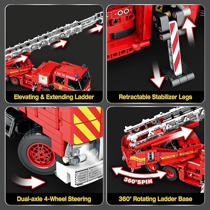APP Remote Control Fire Truck Building Block Model Set - G7