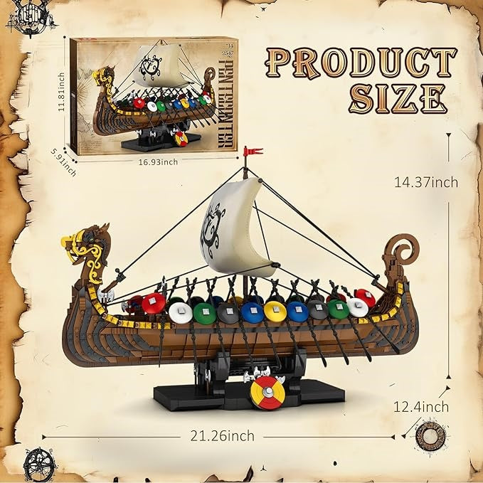 Medieval Viking Ship Model Building Kit - S4