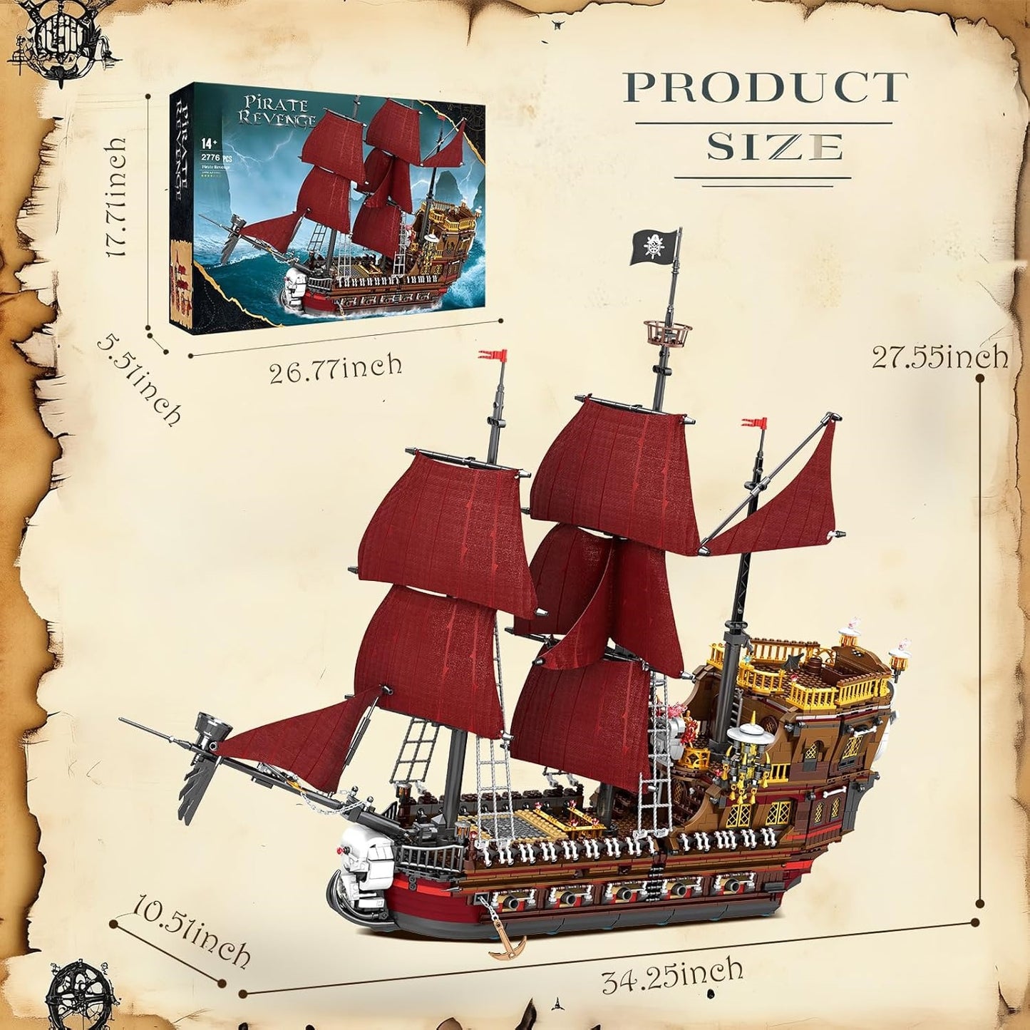 Vengeance Pirate Ship Model Building Set - S3