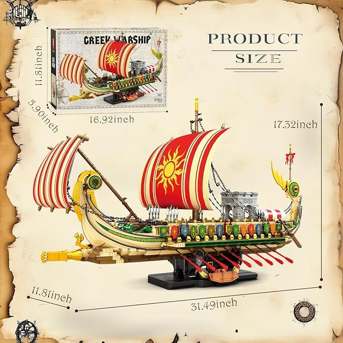 Classic Ancient Greek Warship Assembly Set - S6
