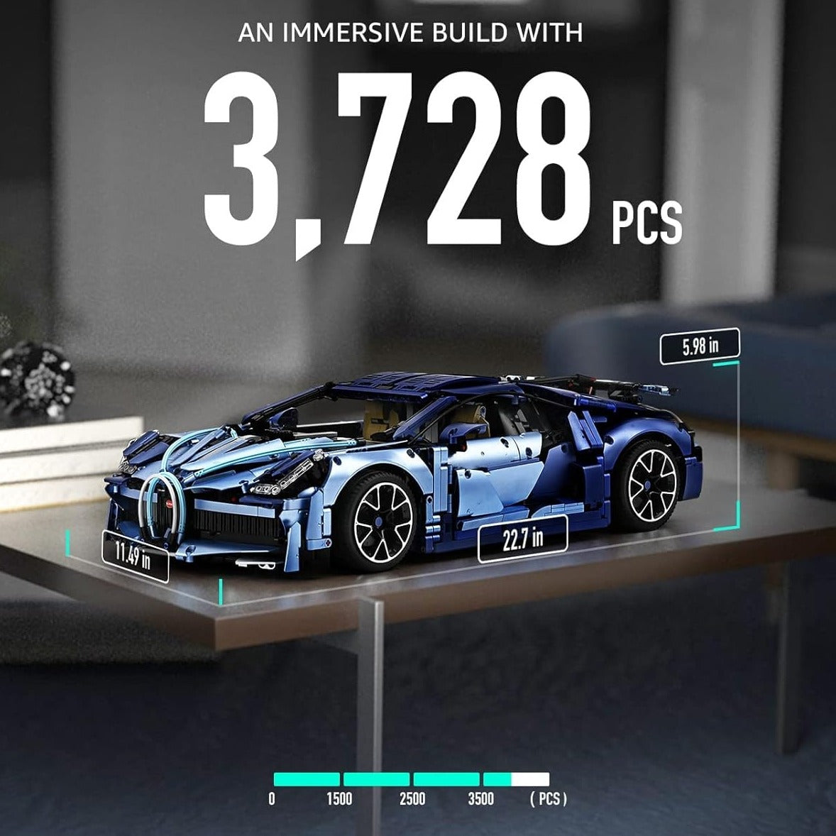 1:8 scale Bugatti Chiron 42083 racing car assembly model - C3