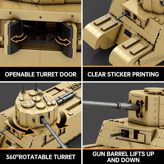 TOG2 WWII British Armed Tank Building Block Set - T1