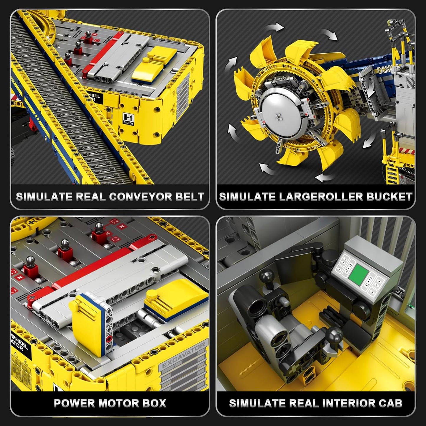 Real remote control bucket wheel excavator building block set-G9