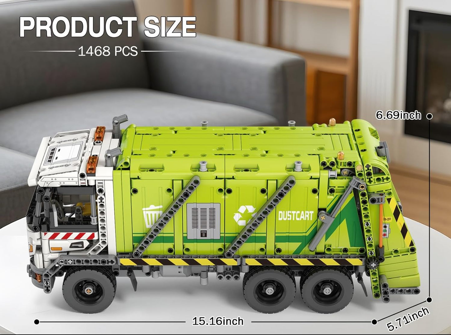 Large garbage truck building block model set - G22