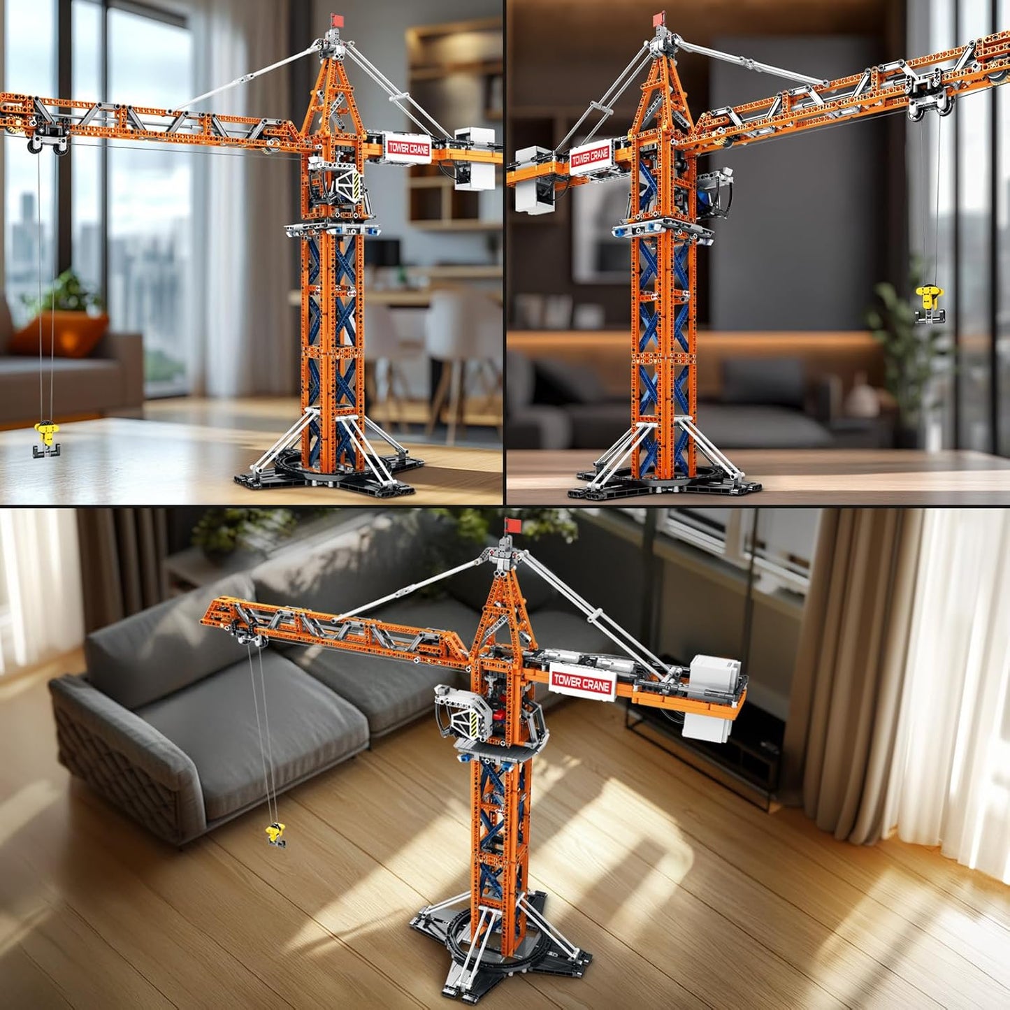 Remote Control Tower Crane Engineering Vehicle Building Block Model Kit - G19