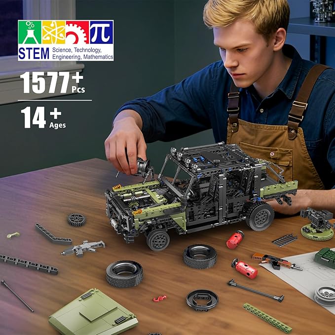 Remote-controlled and electrically operated military truck assembly kit - C20