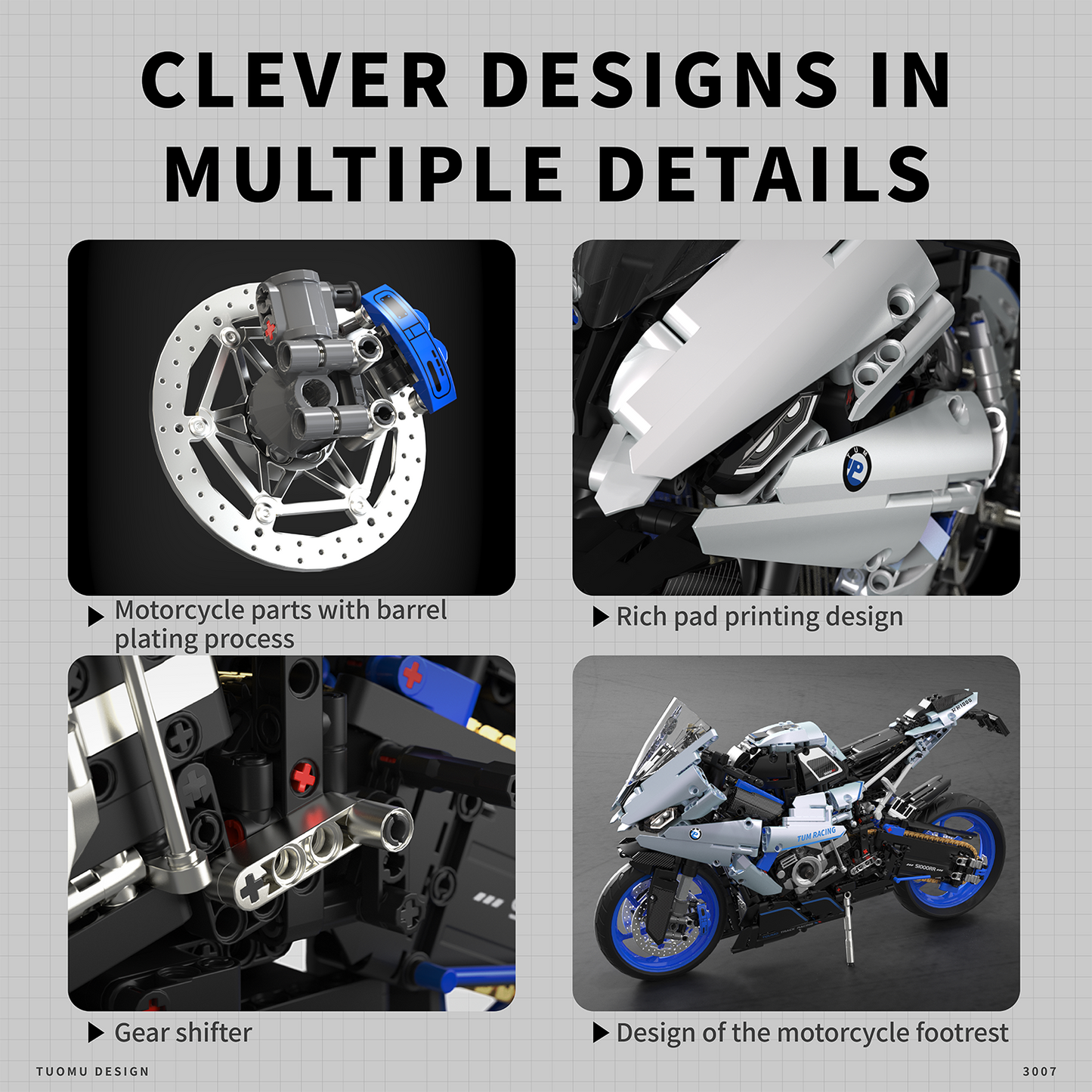 Adult motorcycle building blocks-SR1000-M19