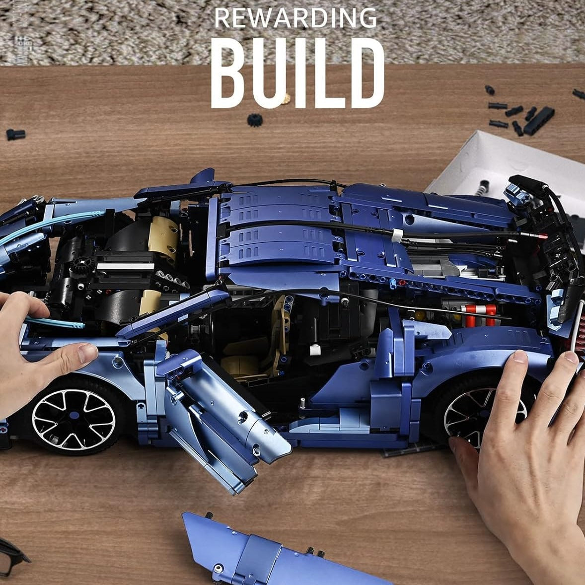 1:8 scale Bugatti Chiron 42083 racing car assembly model - C3