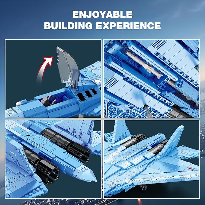 SU-57 Fighter Jet Aircraft Building Block Set - A18